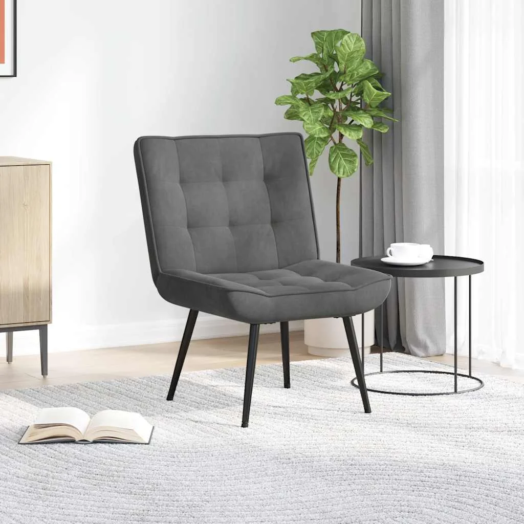 vidaXL Relaxing Chair Dark Grey 64x74x84 cm Velvet