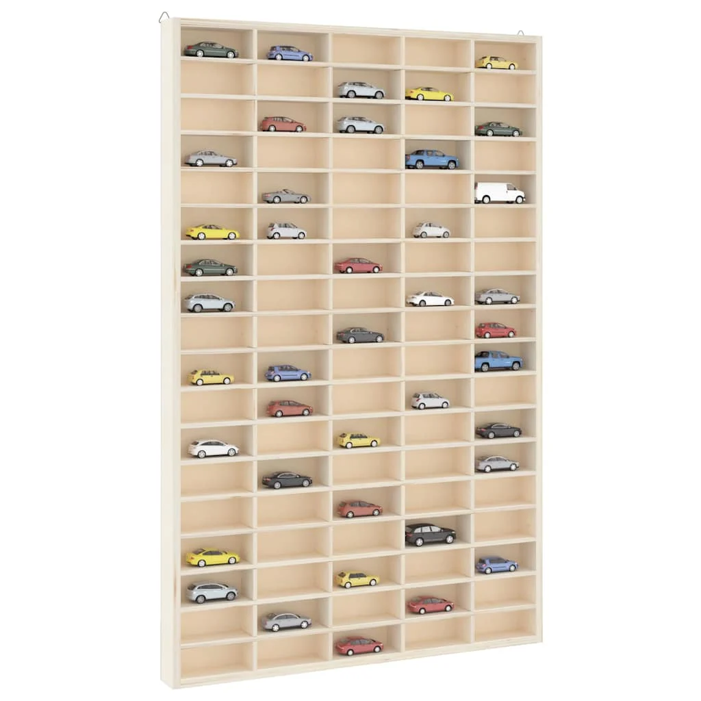 vidaXL Wooden Collector's Display Case 90 Compartments 50.5x4.5x79 cm