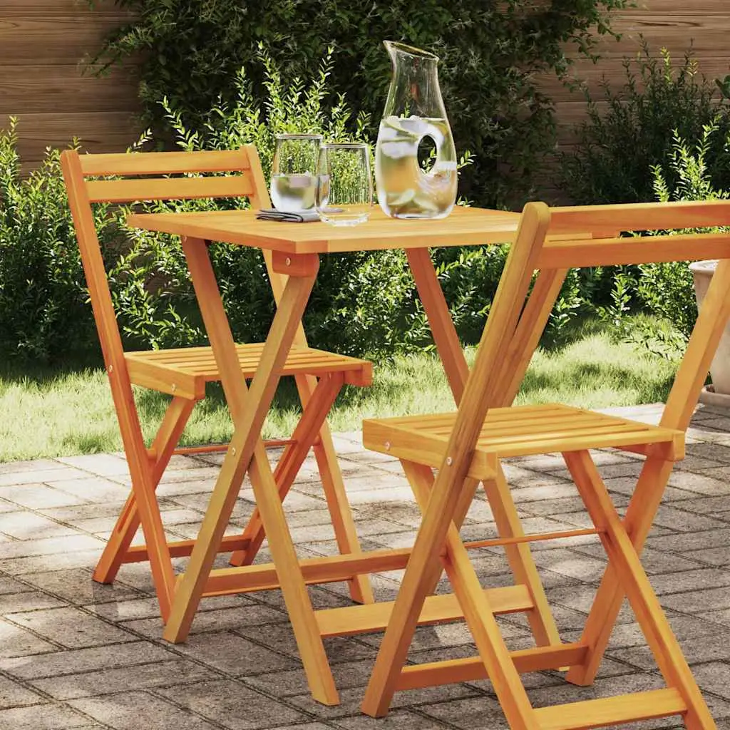 vidaXL Garden Table Folding Natural 60 x 60 x 72 cm Solid Acacia Wood