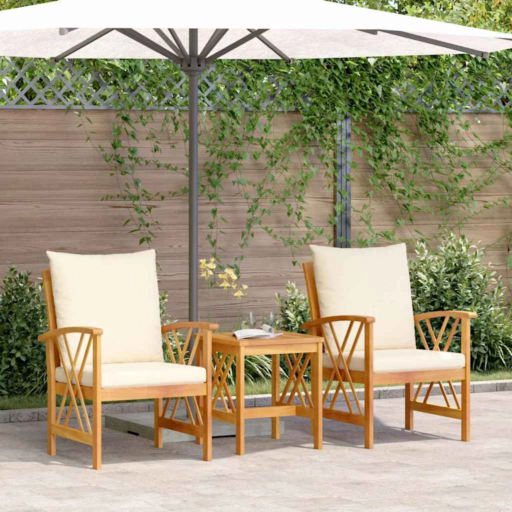 vidaXL Garden Sofa Set 3 pcs Oil Natural Solid Acacia Wood